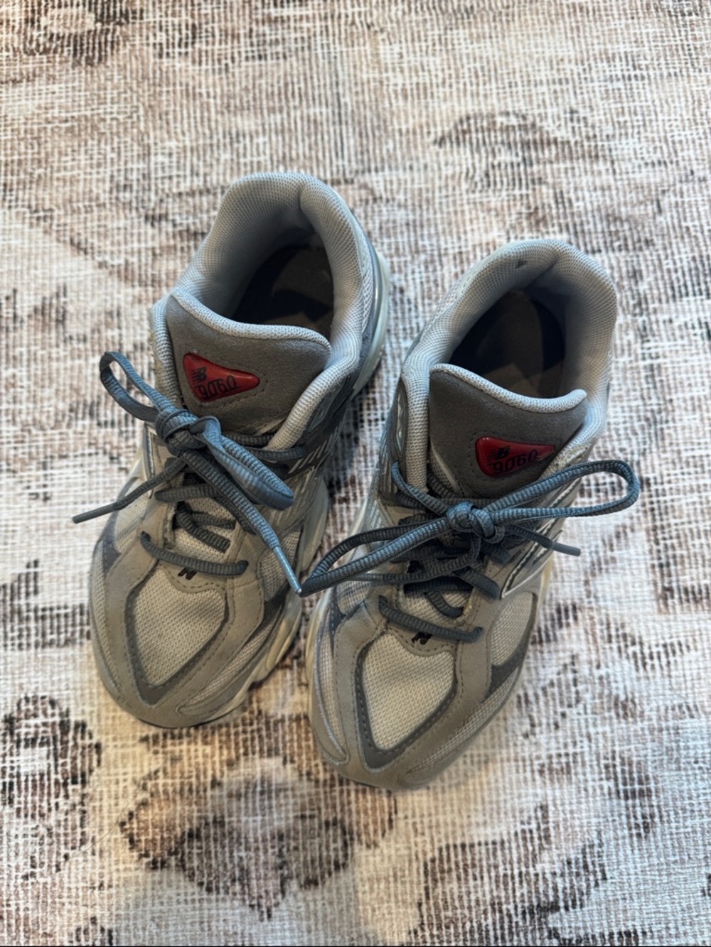 New Balance Gray Mesh and Suede Athletic Sneakers 9060 - Picture 2 of 4